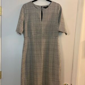 Banana Republic Keyhole Sheath Plaid Dress 14 NWT